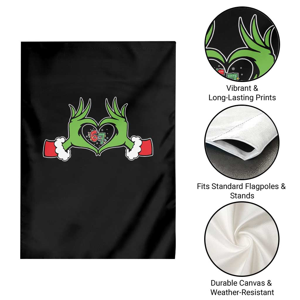 Funny Six Seven Christmas 67 Meme Gen Alpha Elf Heart Hands Garden Flag TS11 Print Your Wear