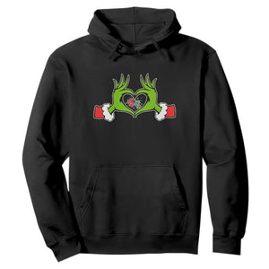 Funny Six Seven Christmas 67 Meme Gen Alpha Elf Heart Hands Hoodie TS11 Black Print Your Wear