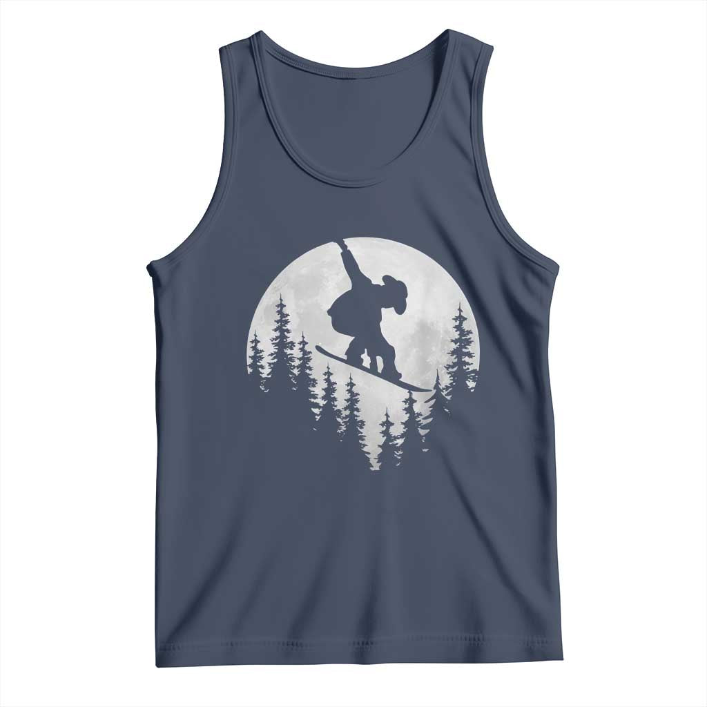 Funny Snowboard Cowboy Moon Snowboarding Winter Sports Tank Top TS11 Navy Print Your Wear