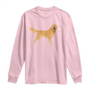 Funny Golden Retriever Dog New Year 2025 Fireworks Long Sleeve Shirt TS11 Light Pink Print Your Wear