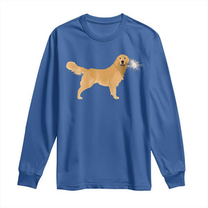 Funny Golden Retriever Dog New Year 2025 Fireworks Long Sleeve Shirt TS11 Royal Blue Print Your Wear