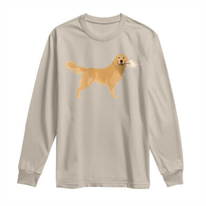 Funny Golden Retriever Dog New Year 2025 Fireworks Long Sleeve Shirt TS11 Sand Print Your Wear