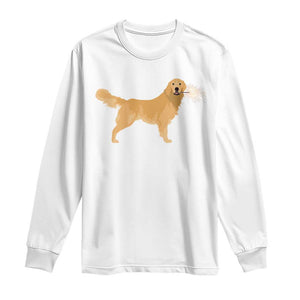 Funny Golden Retriever Dog New Year 2025 Fireworks Long Sleeve Shirt TS11 White Print Your Wear