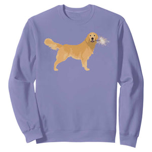 Funny Golden Retriever Dog New Year 2025 Fireworks Sweatshirt TS11 Violet Print Your Wear