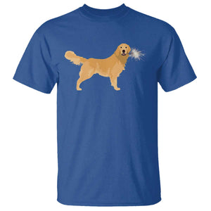 Funny Golden Retriever Dog New Year 2025 Fireworks T Shirt TS11 Royal Blue Print Your Wear
