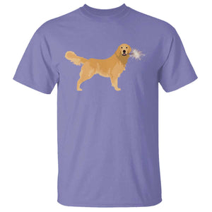 Funny Golden Retriever Dog New Year 2025 Fireworks T Shirt TS11 Violet Print Your Wear