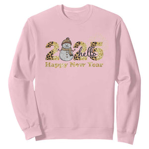 Hello 2025 Happy New Year Sweatshirt Fireworks Snowman TS11 Light Pink Print Your Wear