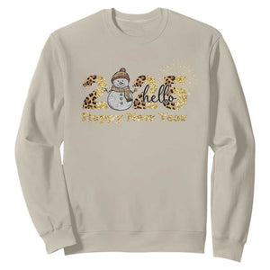 Hello 2025 Happy New Year Sweatshirt Fireworks Snowman TS11 Sand Print Your Wear
