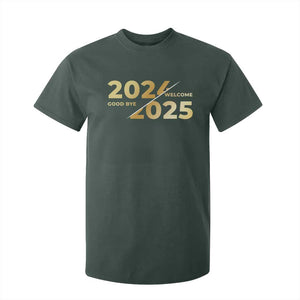 Happy New Year 2025 Goodbye 2024 Welcome 2025 T Shirt For Kid TS11 Dark Forest Green Print Your Wear