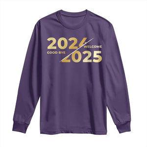 Happy New Year 2025 Goodbye 2024 Welcome 2025 Long Sleeve Shirt TS11 Purple Print Your Wear