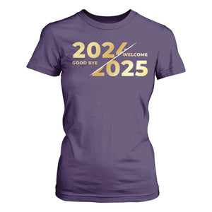 Happy New Year 2025 Goodbye 2024 Welcome 2025 T Shirt For Women TS11 Purple Print Your Wear