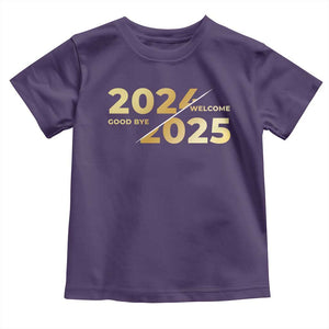 Happy New Year 2025 Goodbye 2024 Welcome 2025 Toddler T Shirt TS11 Purple Print Your Wear