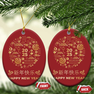 Chinese Lunar New Year 2025 Year Of The Snake Christmas Ornament TS11 Oval Red Print Your Wear