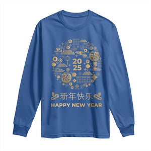 Chinese Lunar New Year 2025 Year Of The Snake Long Sleeve Shirt TS11 Royal Blue Print Your Wear