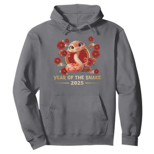 Happy Chinese New Year 2025 Hoodie Year Of The Snake Flowers TS11 Charcoal Print Your Wear