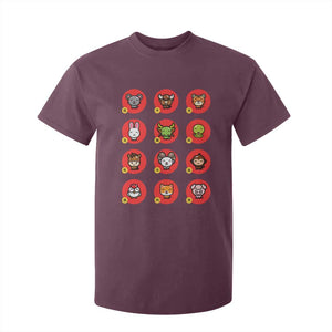 Funny Chinese New Year Zodiac Animals T Shirt For Kid TS11 Maroon Print Your Wear