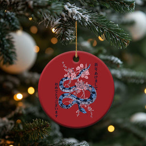 Happy Japanese New Year 2025 Christmas Ornament Year Of The Snake Sakura Cherry Blossom TS11 Print Your Wear