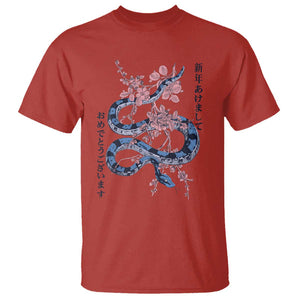 Happy Japanese New Year 2025 T Shirt Year Of The Snake Sakura Cherry Blossom TS11 Red Print Your Wear