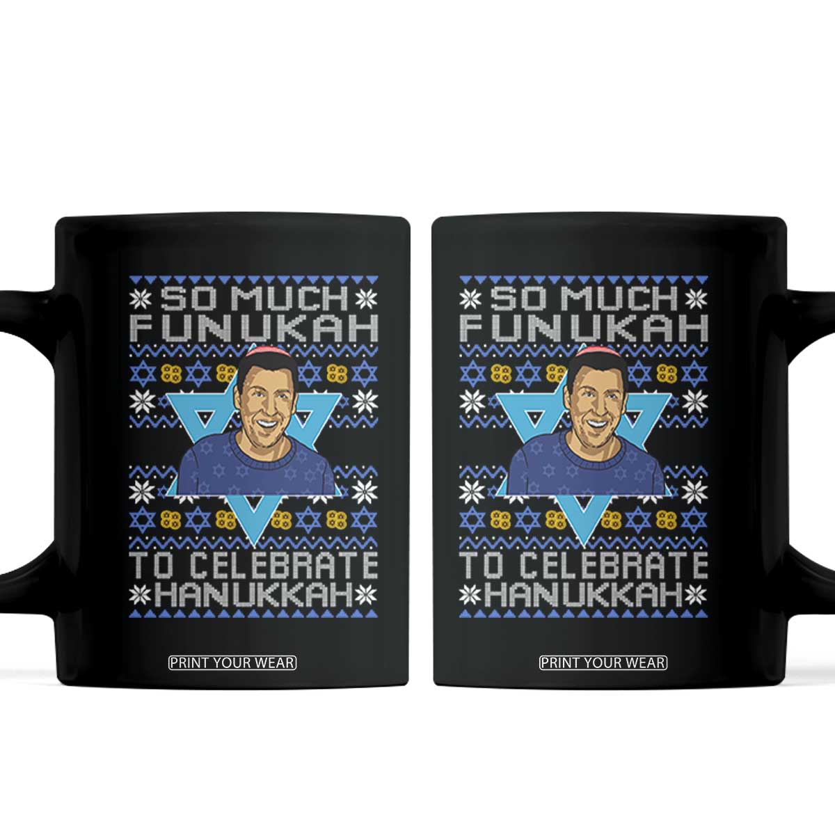 Funny So Much Funukah To Celebrate Hanukkah Sandler Coffee Mug TS11 Black Print Your Wear
