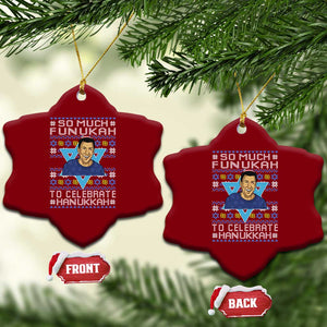 Funny So Much Funukah To Celebrate Hanukkah Sandler Ceramic Ornament TS11 Print Your Wear