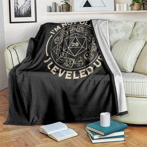 Funny RPG Gamer I'm Not Older I Leveled Up Throw Blanket Vintage D20 Tabletop Dice TS11 Print Your Wear