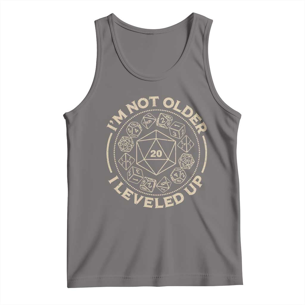 Funny RPG Gamer I'm Not Older I Leveled Up Tank Top Vintage D20 Tabletop Dice TS11 Deep Heather Print Your Wear