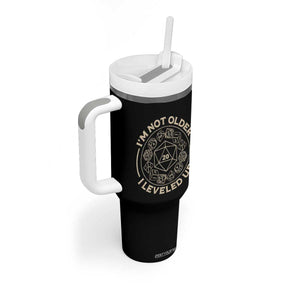 Funny RPG Gamer I'm Not Older I Leveled Up Tumbler With Handle Vintage D20 Tabletop Dice TS11 Print Your Wear