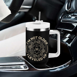 Funny RPG Gamer I'm Not Older I Leveled Up Tumbler With Handle Vintage D20 Tabletop Dice TS11 Print Your Wear