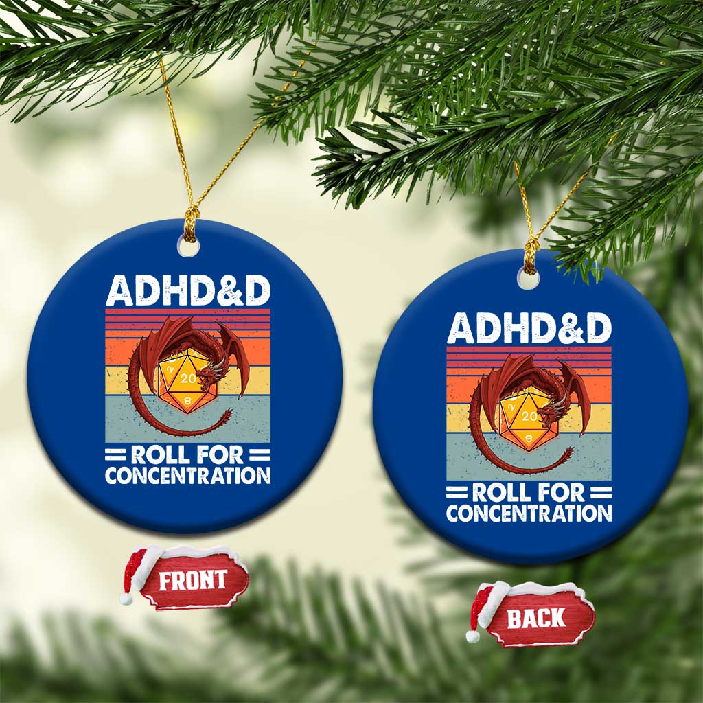ADHD&D Roll For Concentration Ceramic Ornament Funny RPG Gamer D20 Tabletop Dice TS11 1pc Blue Print Your Wear