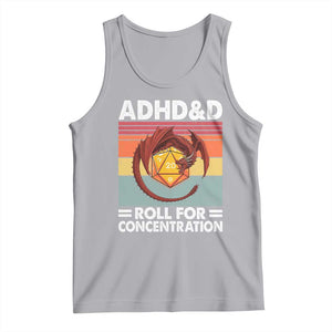 ADHD&D Roll For Concentration Tank Top Funny RPG Gamer D20 Tabletop Dice TS11 Athletic Heather Print Your Wear