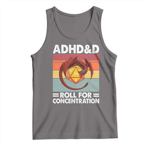 ADHD&D Roll For Concentration Tank Top Funny RPG Gamer D20 Tabletop Dice TS11 Deep Heather Print Your Wear