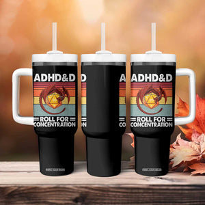 ADHD&D Roll For Concentration Tumbler With Handle Funny RPG Gamer D20 Tabletop Dice TS11 Print Your Wear