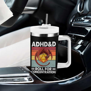 ADHD&D Roll For Concentration Tumbler With Handle Funny RPG Gamer D20 Tabletop Dice TS11 Print Your Wear