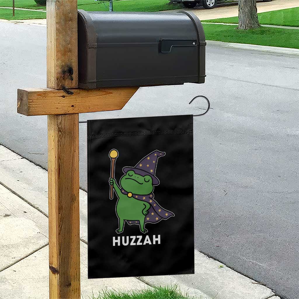 Funny Huzzah Wizard Frog Garden Flag Renaissance Meme RPG Gamers