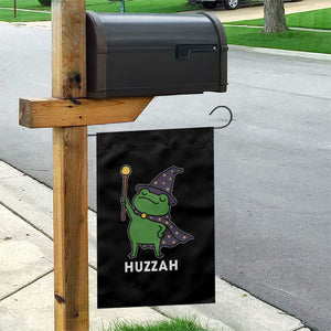 Funny Huzzah Wizard Frog Garden Flag Renaissance Meme RPG Gamers
