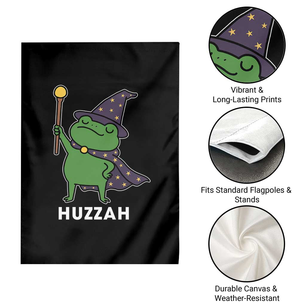Funny Huzzah Wizard Frog Garden Flag Renaissance Meme RPG Gamers