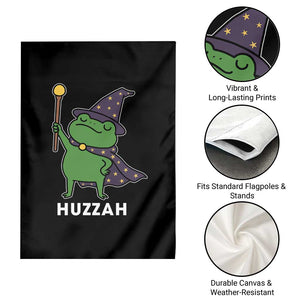 Funny Huzzah Wizard Frog Garden Flag Renaissance Meme RPG Gamers