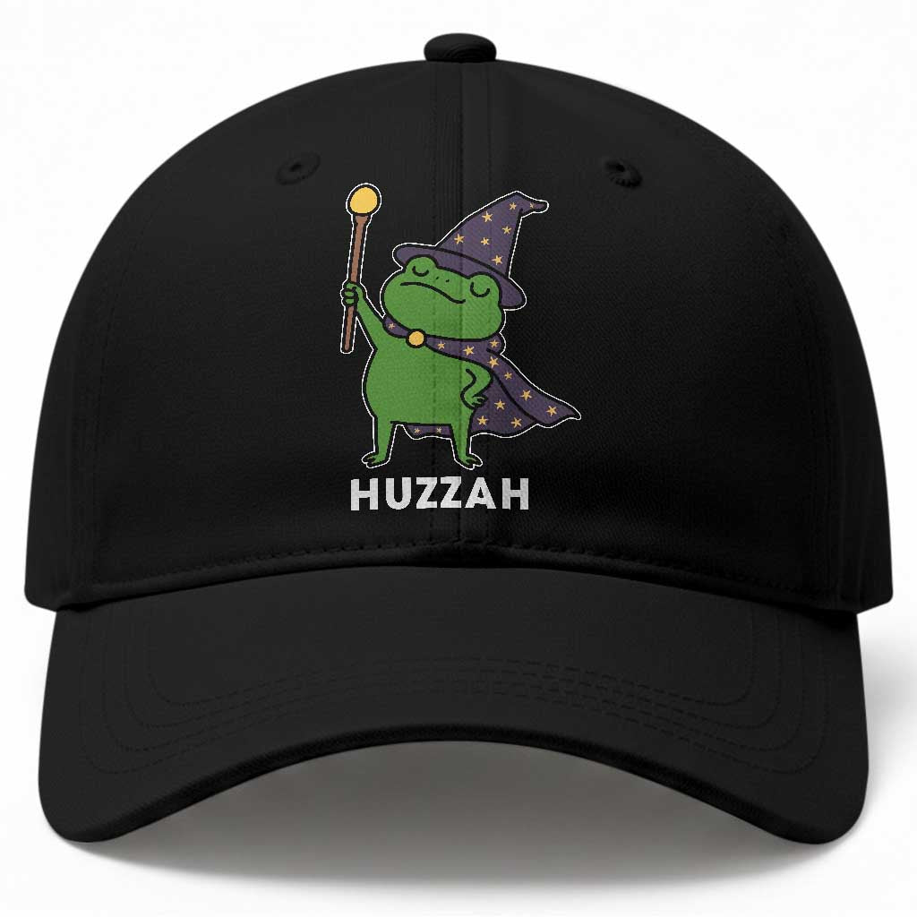 Funny Huzzah Wizard Frog Baseball Cap Renaissance Meme RPG Gamers