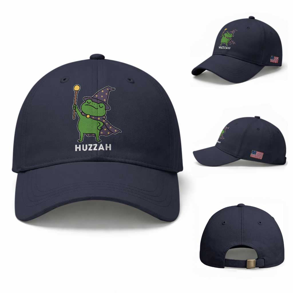 Funny Huzzah Wizard Frog Baseball Cap Renaissance Meme RPG Gamers