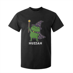 Funny Huzzah Wizard Frog T Shirt For Kid Renaissance Meme RPG Gamers