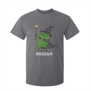Funny Huzzah Wizard Frog T Shirt For Kid Renaissance Meme RPG Gamers