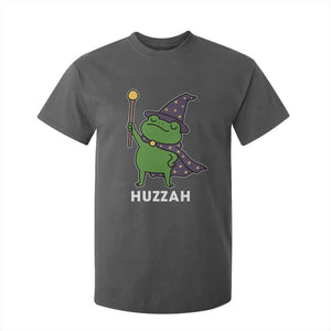 Funny Huzzah Wizard Frog T Shirt For Kid Renaissance Meme RPG Gamers