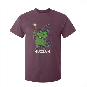 Funny Huzzah Wizard Frog T Shirt For Kid Renaissance Meme RPG Gamers