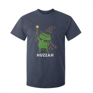 Funny Huzzah Wizard Frog T Shirt For Kid Renaissance Meme RPG Gamers