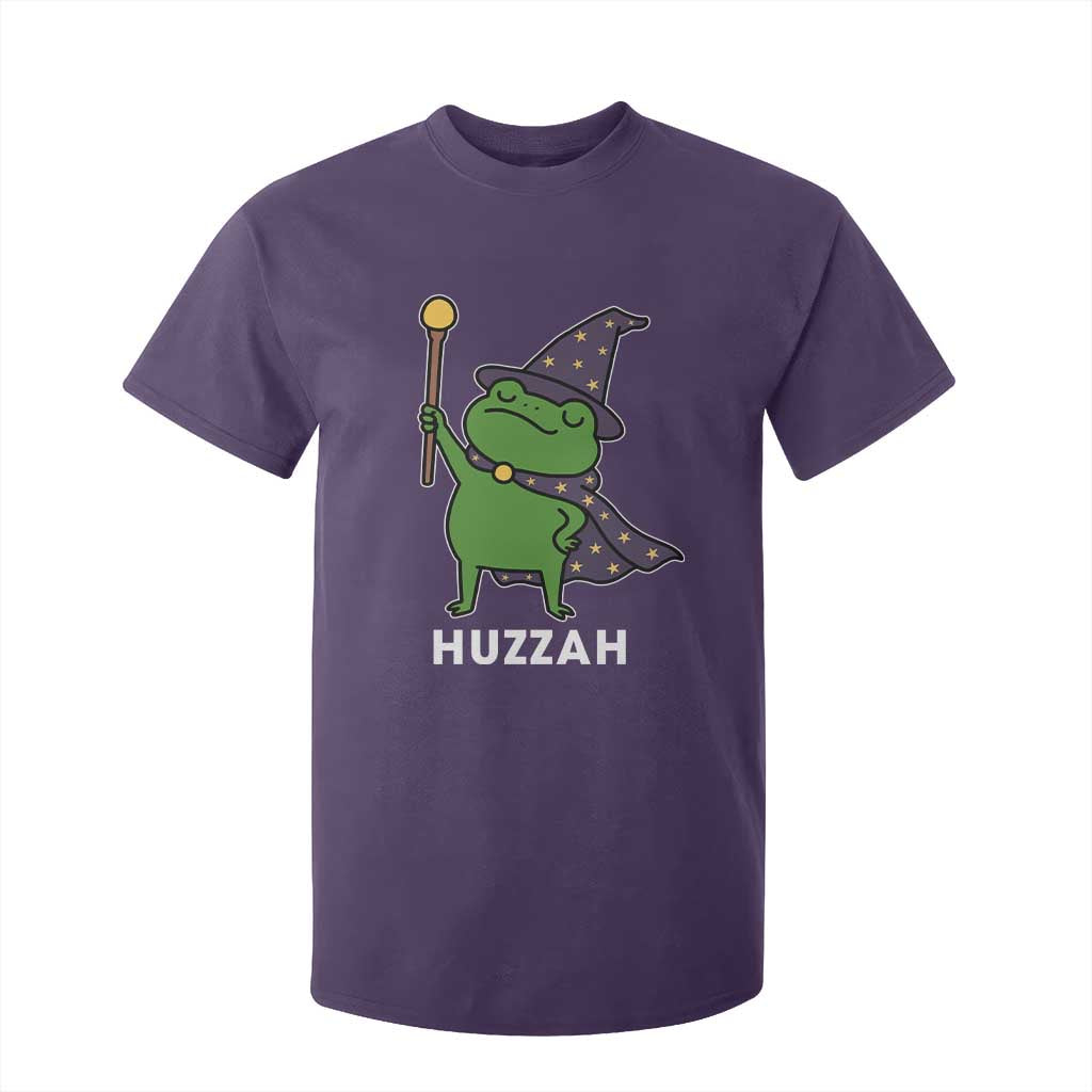 Funny Huzzah Wizard Frog T Shirt For Kid Renaissance Meme RPG Gamers