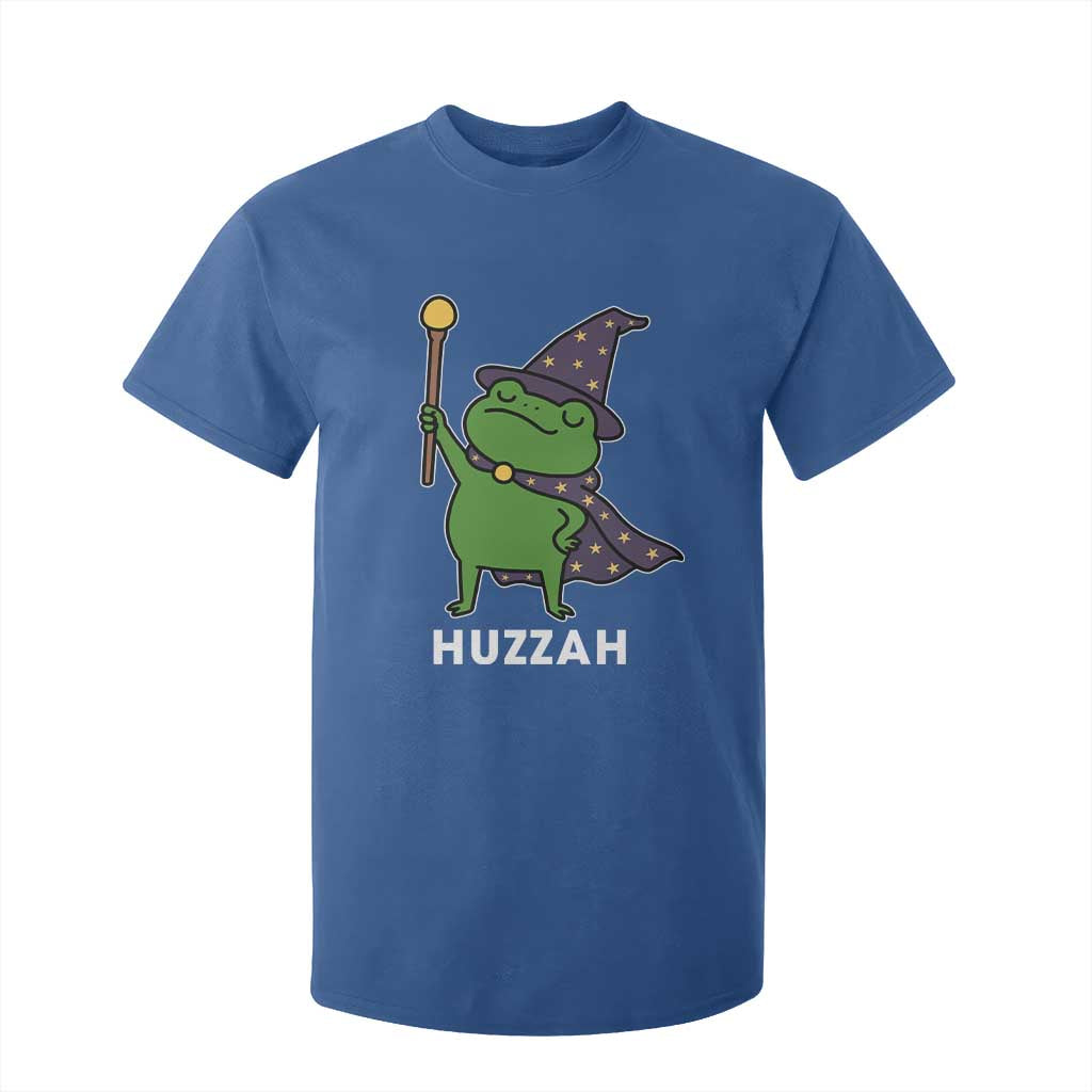 Funny Huzzah Wizard Frog T Shirt For Kid Renaissance Meme RPG Gamers