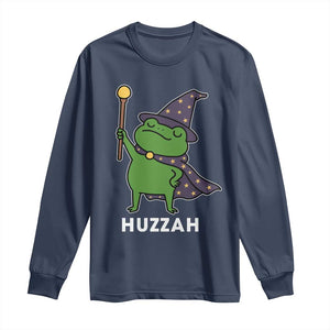 Funny Huzzah Wizard Frog Long Sleeve Shirt Renaissance Meme RPG Gamers
