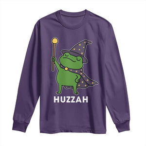 Funny Huzzah Wizard Frog Long Sleeve Shirt Renaissance Meme RPG Gamers