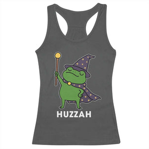 Funny Huzzah Wizard Frog Racerback Tank Top Renaissance Meme RPG Gamers