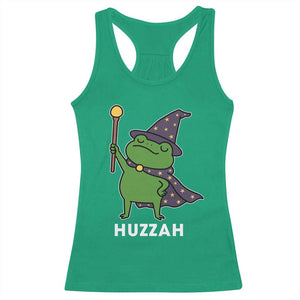 Funny Huzzah Wizard Frog Racerback Tank Top Renaissance Meme RPG Gamers